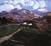 Bela Ivanyi-Grunwald View of Nagybanya with Gutin oil on canvas